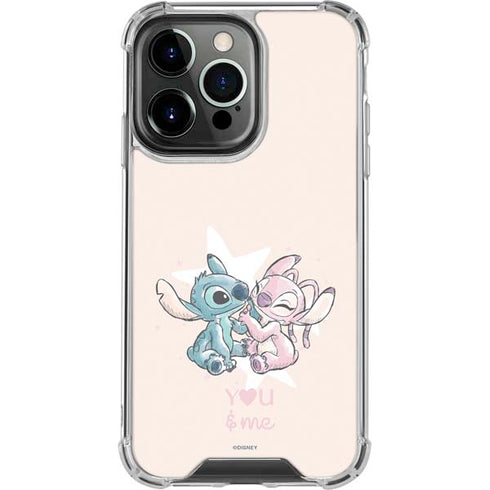 Disney Lilo and Stitch Stitch and Angel iPhone 15 Pro Clear Case